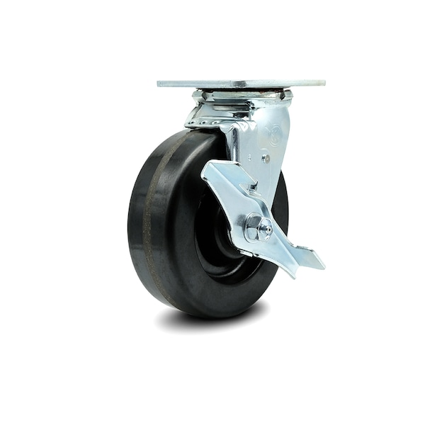 6 Inch Phenolic Swivel Caster with Ball Bearing and Brake